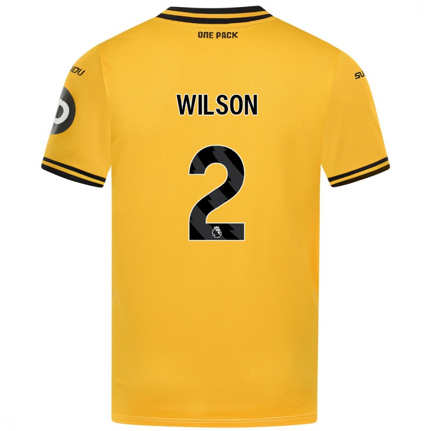 Men Football Ellie Wilson #2 Yellow Home Jersey 2024/25 T-Shirt Uk