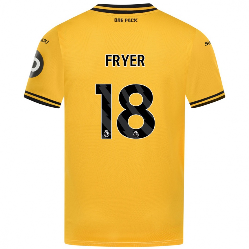 Men Football Hannah Fryer #18 Yellow Home Jersey 2024/25 T-Shirt Uk