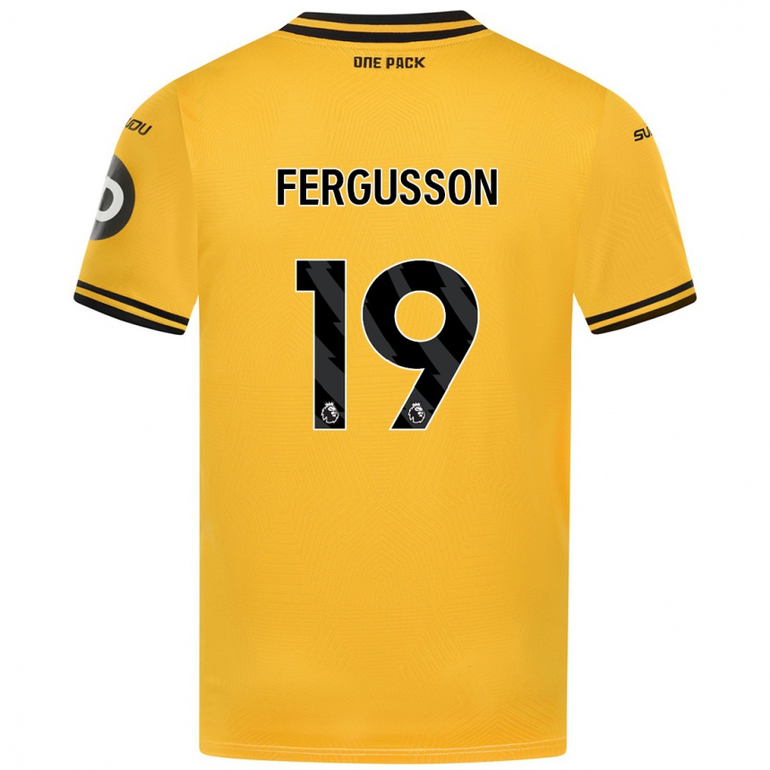 Men Football Liv Fergusson #19 Yellow Home Jersey 2024/25 T-Shirt Uk