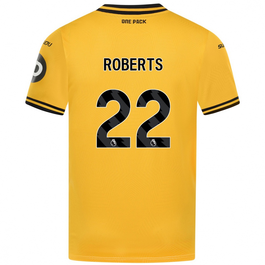 Men Football Beth Roberts #22 Yellow Home Jersey 2024/25 T-Shirt Uk