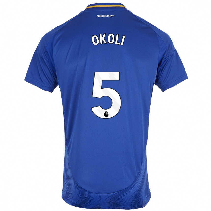 Men Football Caleb Okoli #5 Blue White Home Jersey 2024/25 T-Shirt Uk