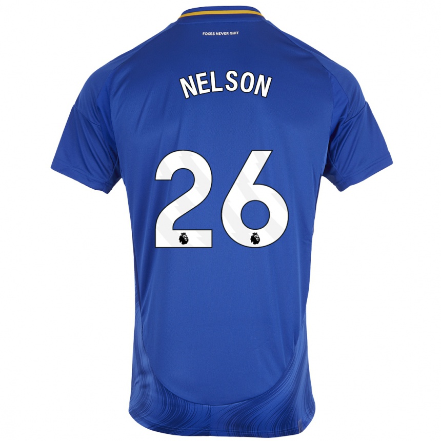 Men Football Ben Nelson #26 Blue White Home Jersey 2024/25 T-Shirt Uk