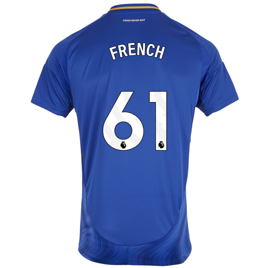 Men Football Harry French #61 Blue White Home Jersey 2024/25 T-Shirt Uk