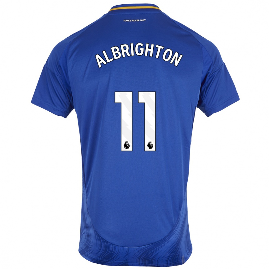 Men Football Marc Albrighton #11 Blue White Home Jersey 2024/25 T-Shirt Uk