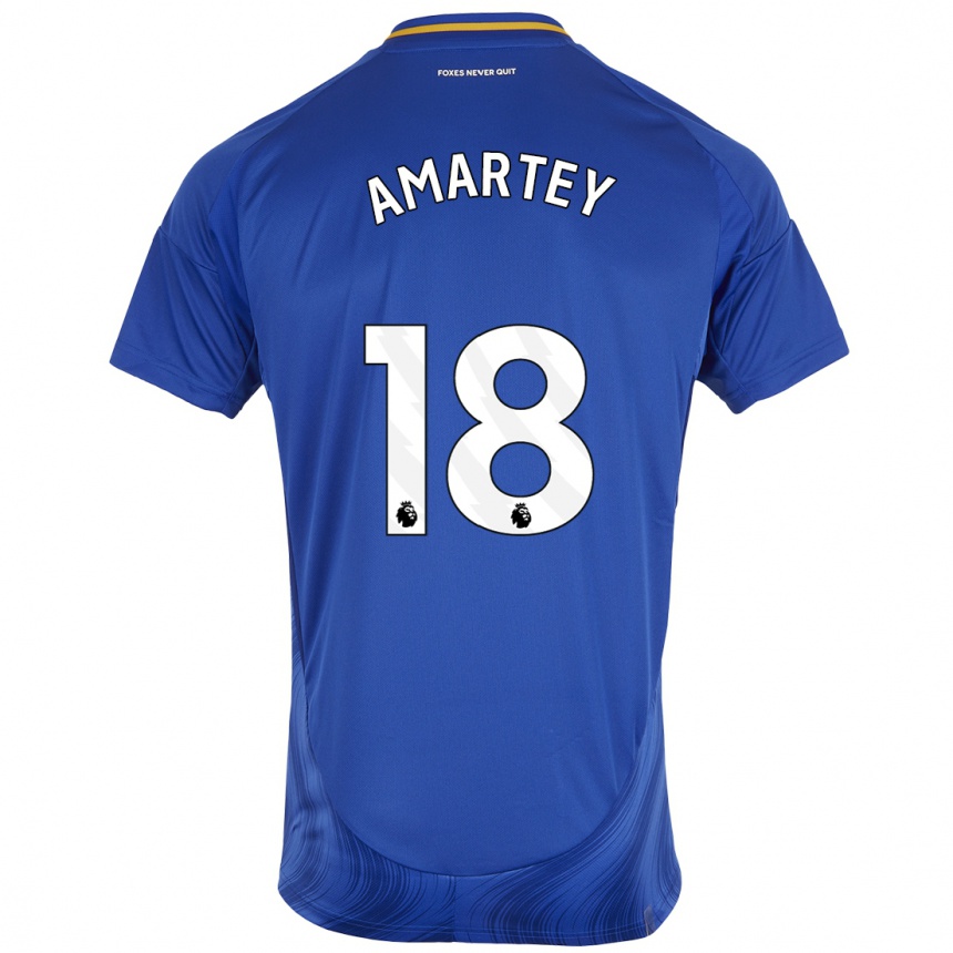 Men Football Daniel Amartey #18 Blue White Home Jersey 2024/25 T-Shirt Uk