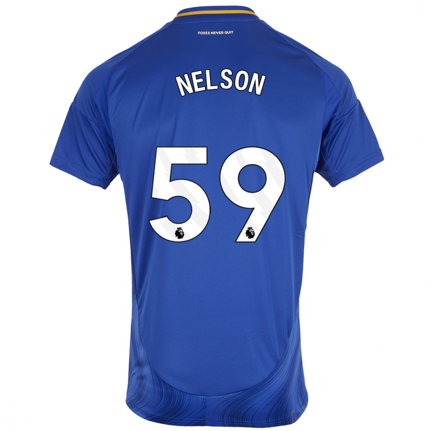 Men Football Ronny Nelson #59 Blue White Home Jersey 2024/25 T-Shirt Uk