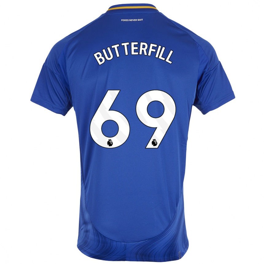 Men Football Jack Butterfill #69 Blue White Home Jersey 2024/25 T-Shirt Uk