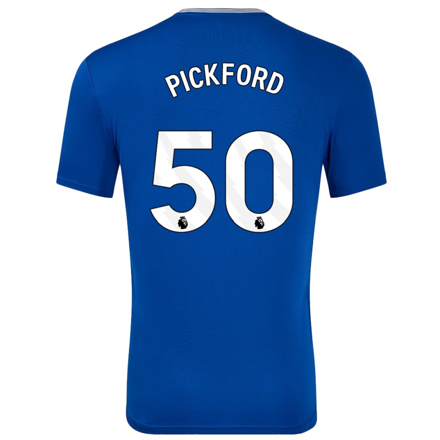 Men Football George Pickford #50 Blue With Home Jersey 2024/25 T-Shirt Uk