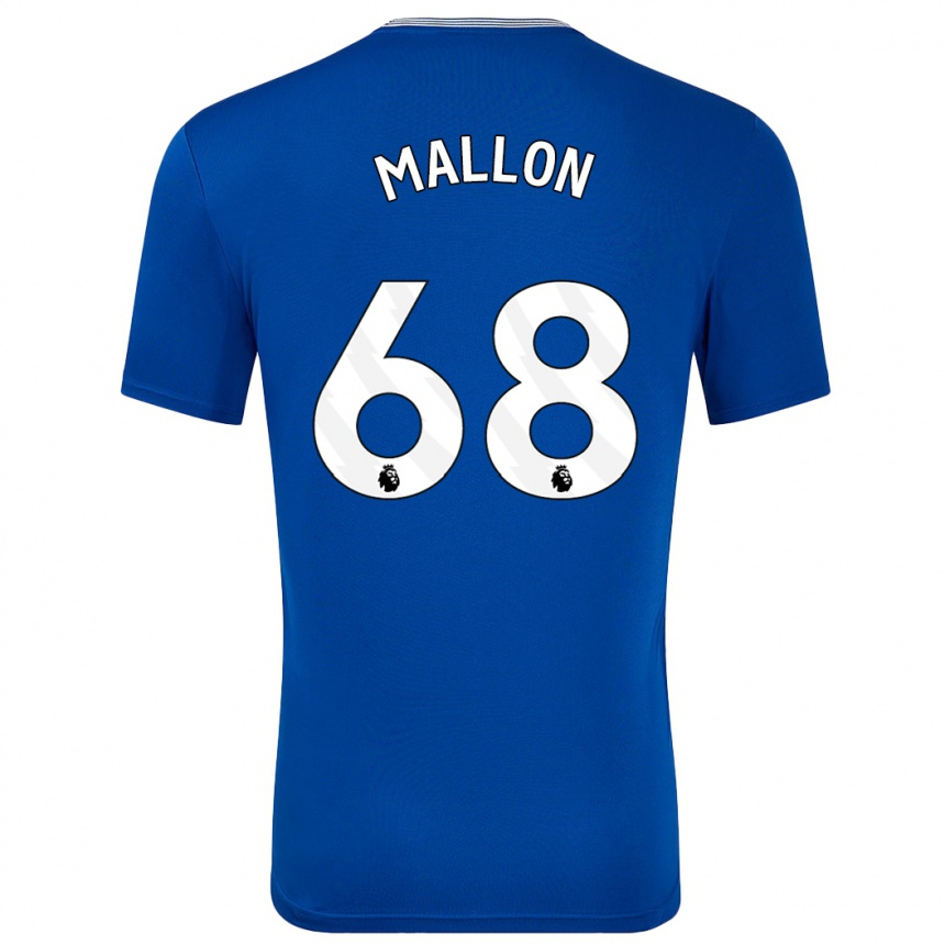 Men Football Mathew Mallon #68 Blue With Home Jersey 2024/25 T-Shirt Uk