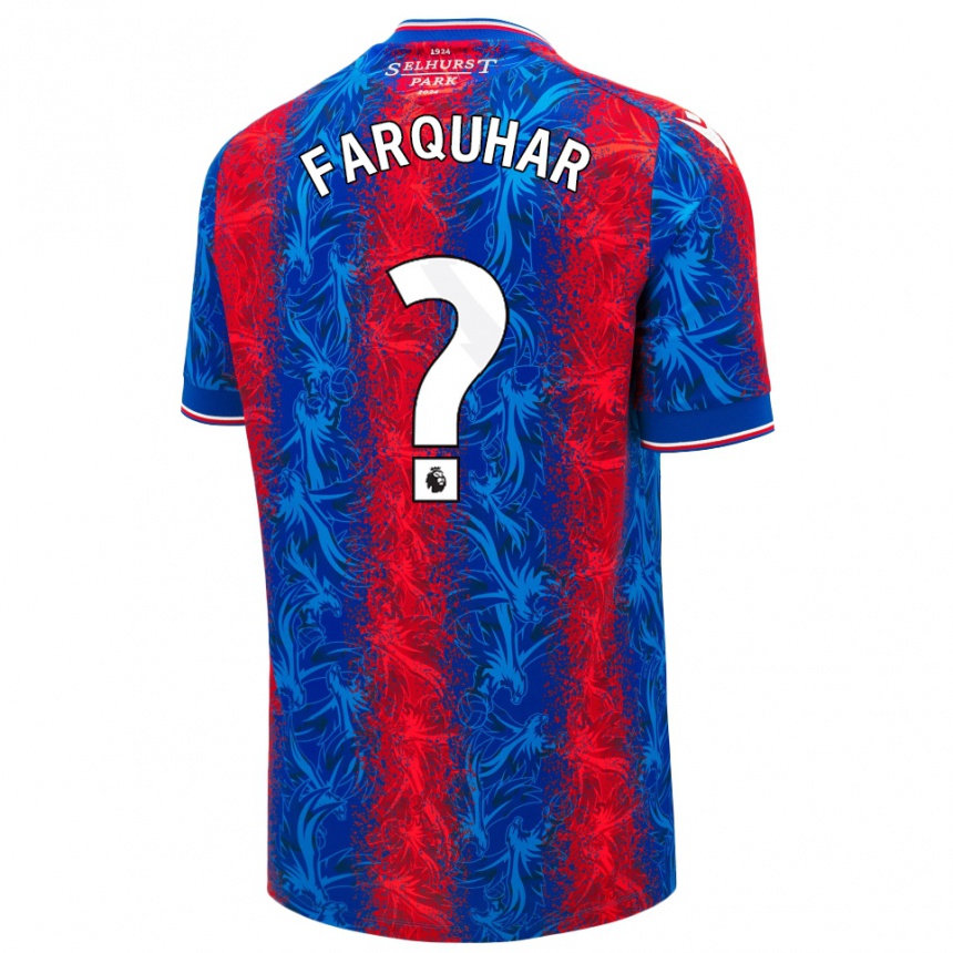 Men Football Craig Farquhar #0 Red Blue Stripes Home Jersey 2024/25 T-Shirt Uk