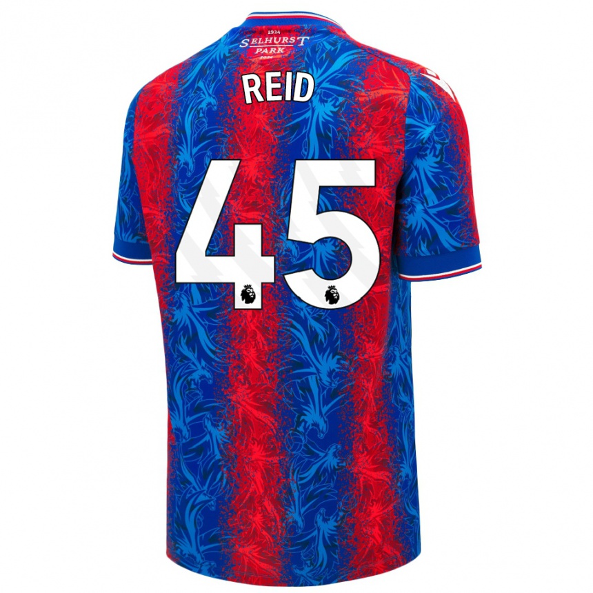 Men Football Dylan Reid #45 Red Blue Stripes Home Jersey 2024/25 T-Shirt Uk