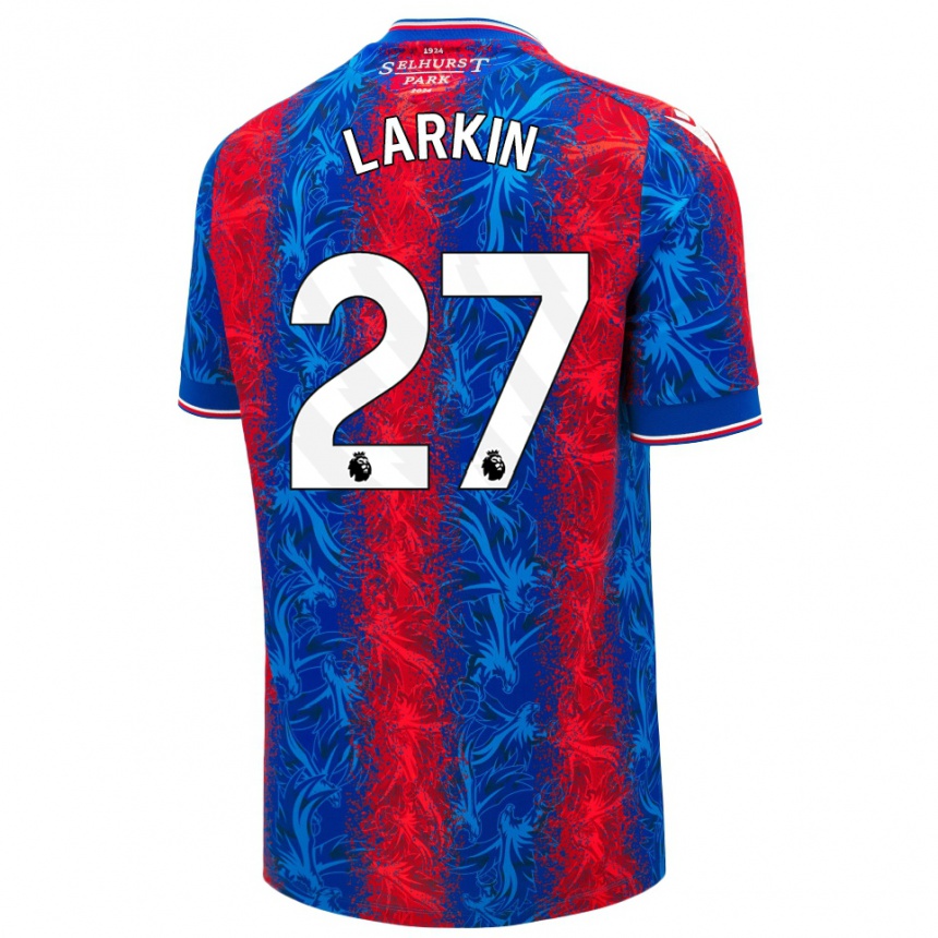 Men Football Abbie Larkin #27 Red Blue Stripes Home Jersey 2024/25 T-Shirt Uk