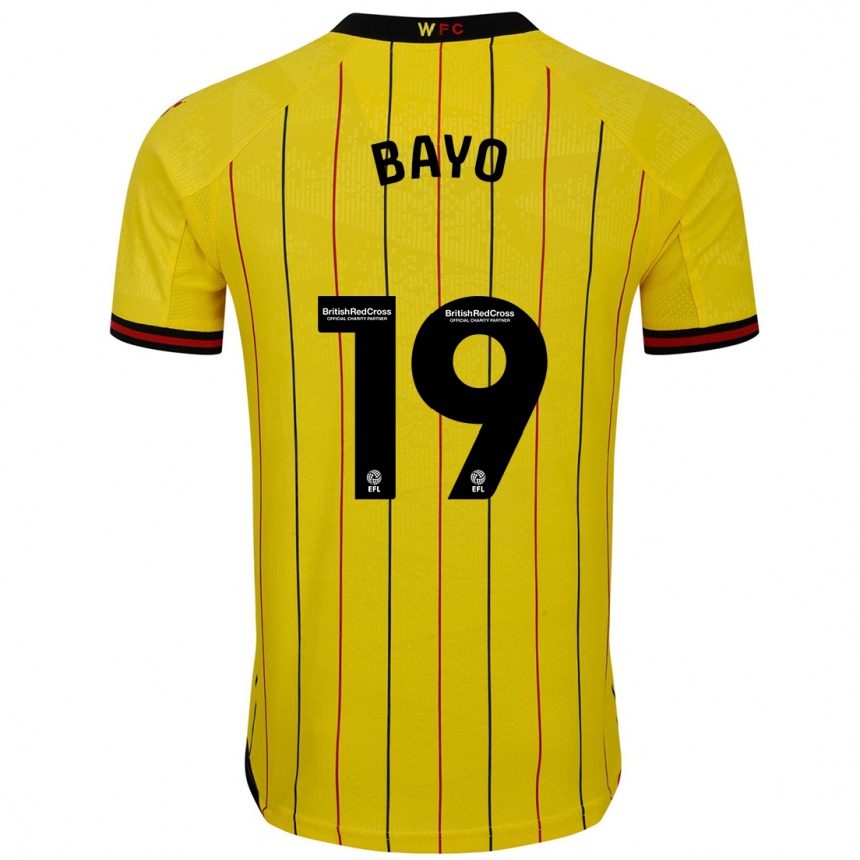 Men Football Vakoun Bayo #19 Yellow Black Home Jersey 2024/25 T-Shirt Uk