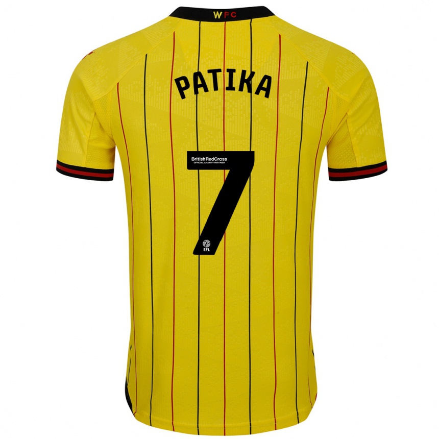 Men Football Glebs Patika #7 Yellow Black Home Jersey 2024/25 T-Shirt Uk