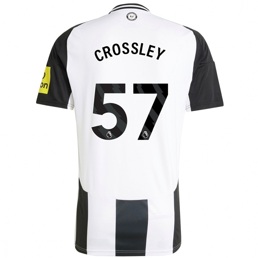 Men Football Kyle Crossley #57 White Black Home Jersey 2024/25 T-Shirt Uk