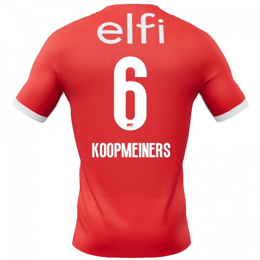 Men Football Peer Koopmeiners #6 Red White Home Jersey 2024/25 T-Shirt Uk