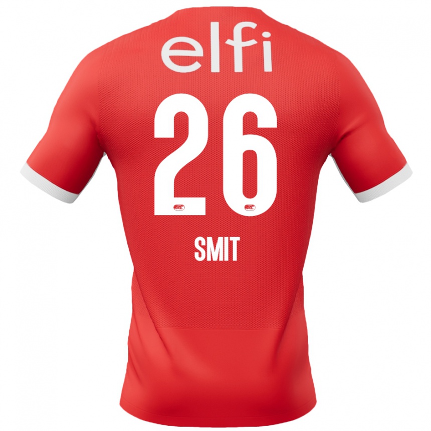 Men Football Kees Smit #26 Red White Home Jersey 2024/25 T-Shirt Uk