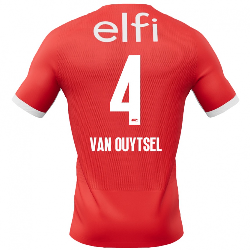 Men Football Kevin Van Ouytsel #4 Red White Home Jersey 2024/25 T-Shirt Uk