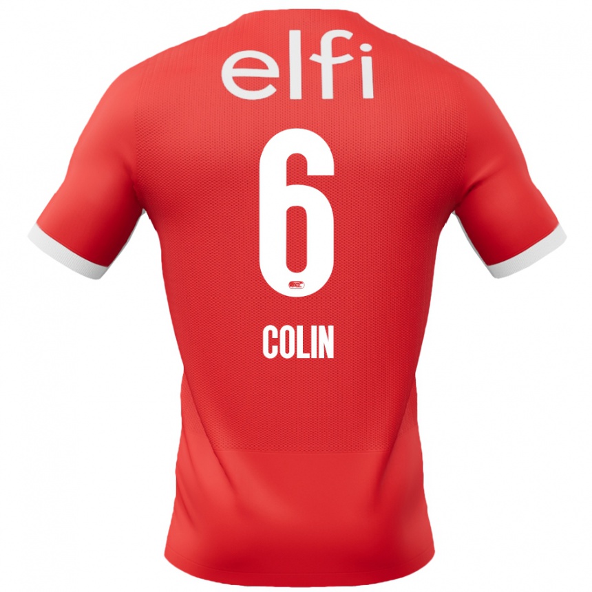 Men Football Isa Colin #6 Red White Home Jersey 2024/25 T-Shirt Uk