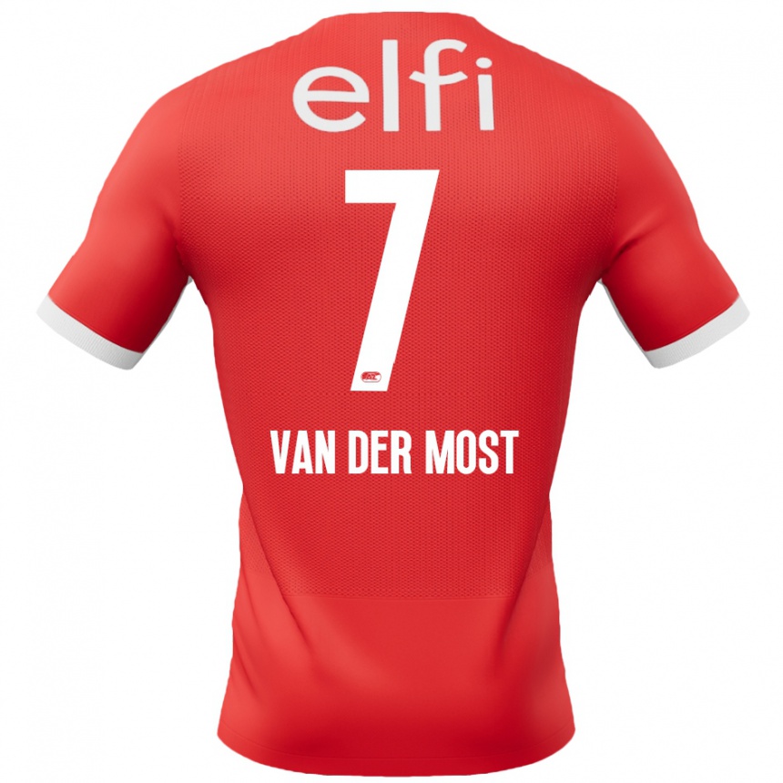 Men Football Veerle Van Der Most #7 Red White Home Jersey 2024/25 T-Shirt Uk