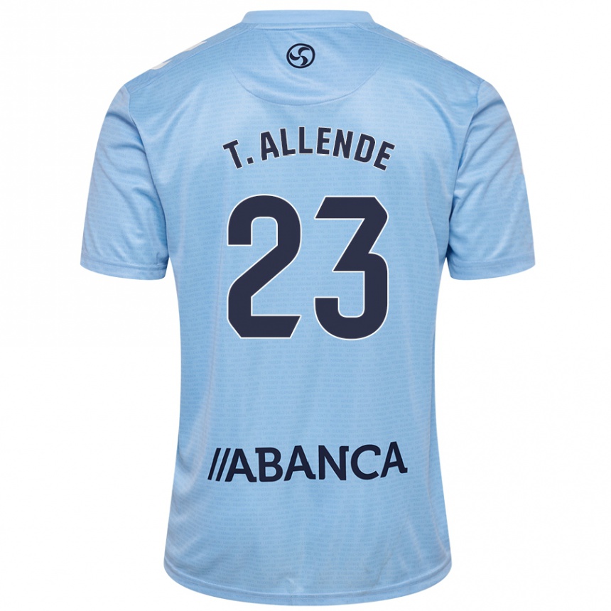 Men Football Tadeo Allende #23 Sky Blue Home Jersey 2024/25 T-Shirt Uk