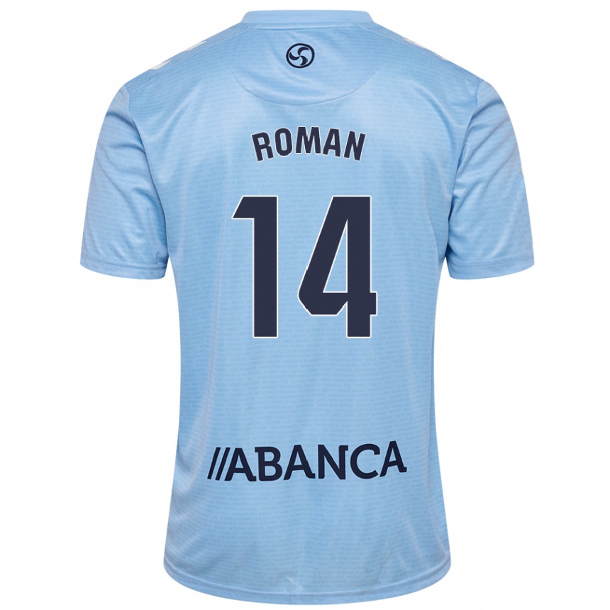 Men Football Miguel Román #14 Sky Blue Home Jersey 2024/25 T-Shirt Uk