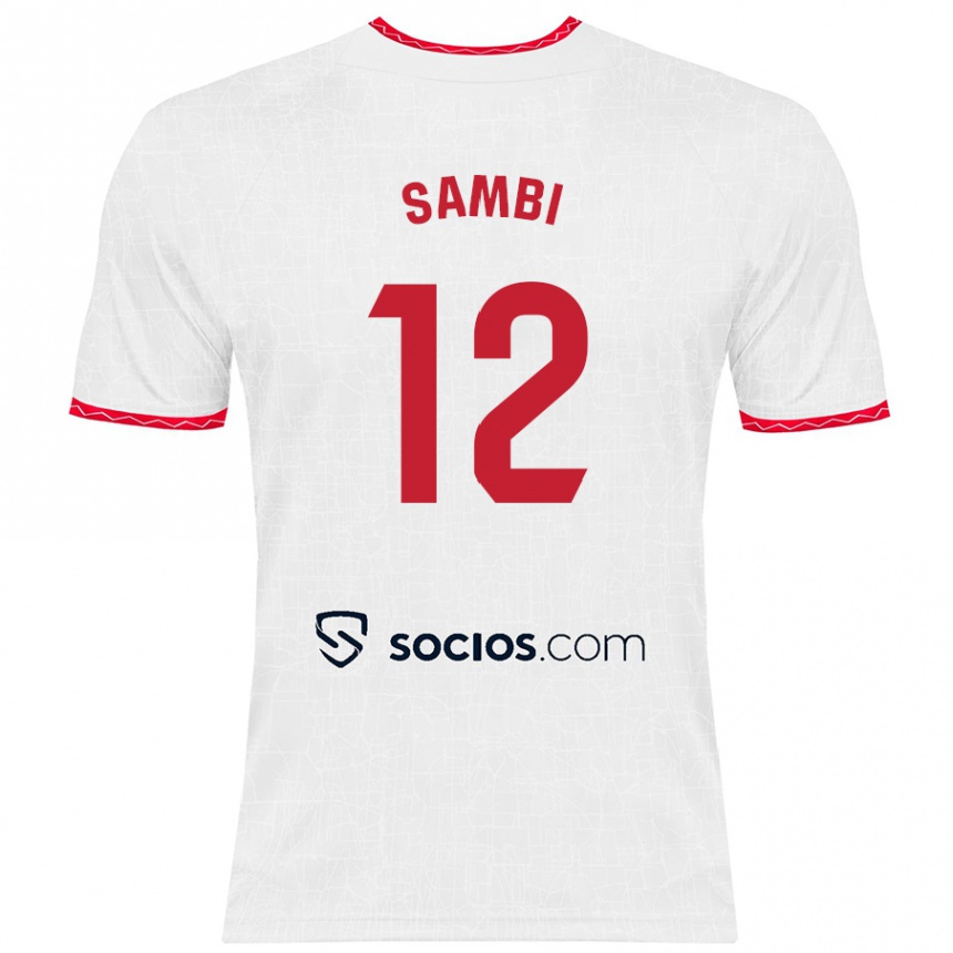 Men Football Albert Sambi Lokonga #12 White Red Home Jersey 2024/25 T-Shirt Uk