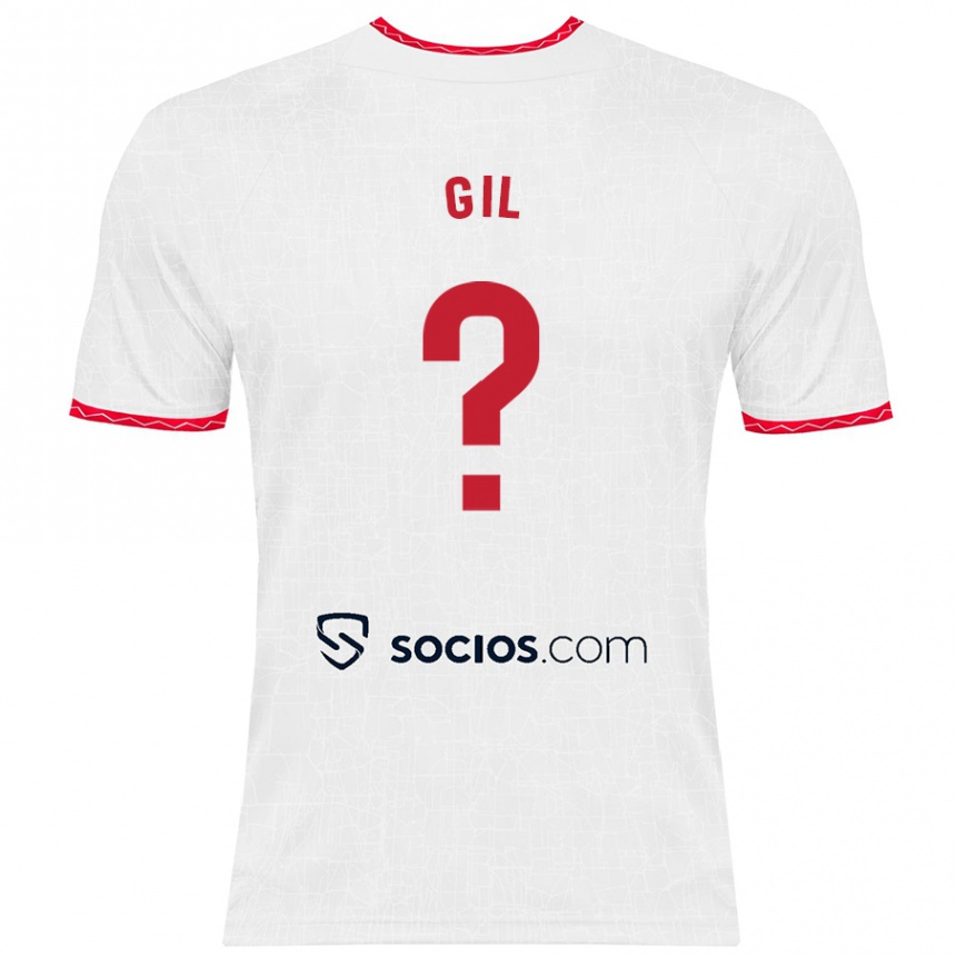 Men Football Dani Gil #0 White Red Home Jersey 2024/25 T-Shirt Uk