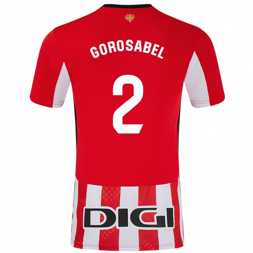 Men Football Andoni Gorosabel #2 Red White Home Jersey 2024/25 T-Shirt Uk