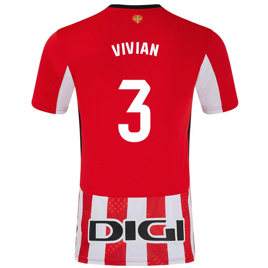 Men Football Dani Vivian #3 Red White Home Jersey 2024/25 T-Shirt Uk