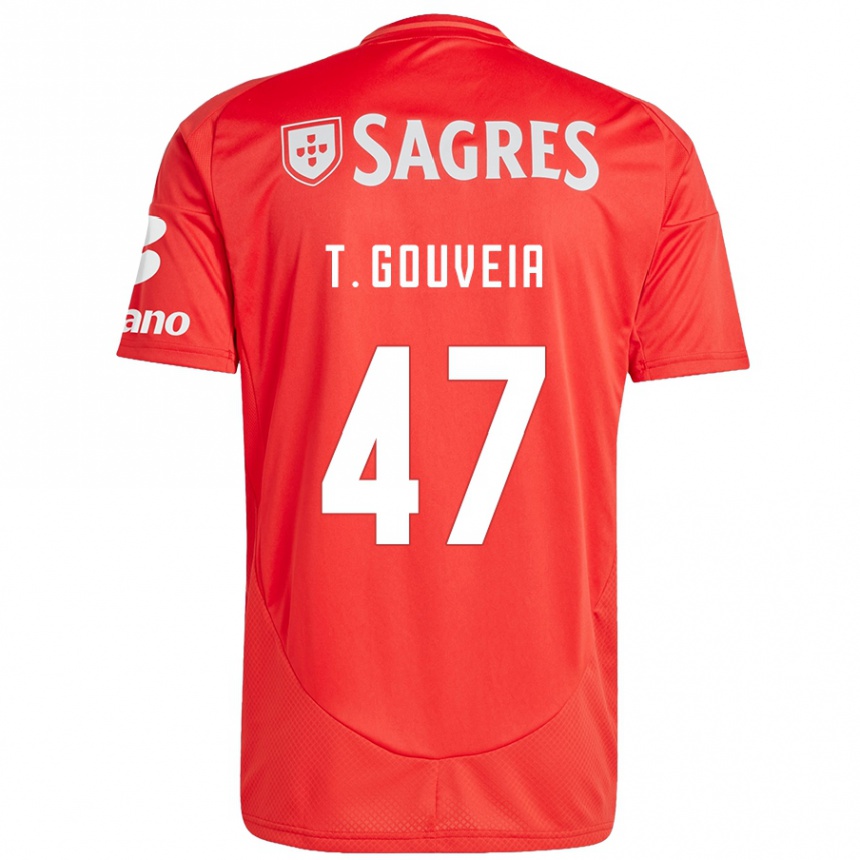 Men Football Tiago Gouveia #47 Red White Home Jersey 2024/25 T-Shirt Uk