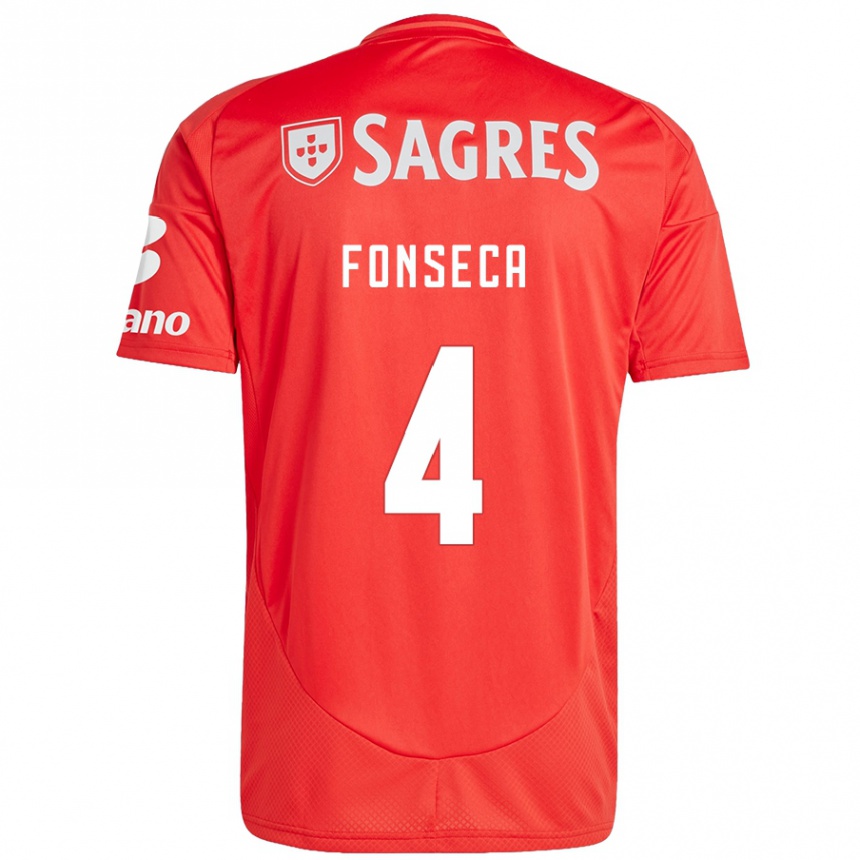 Men Football João Fonseca #4 Red White Home Jersey 2024/25 T-Shirt Uk