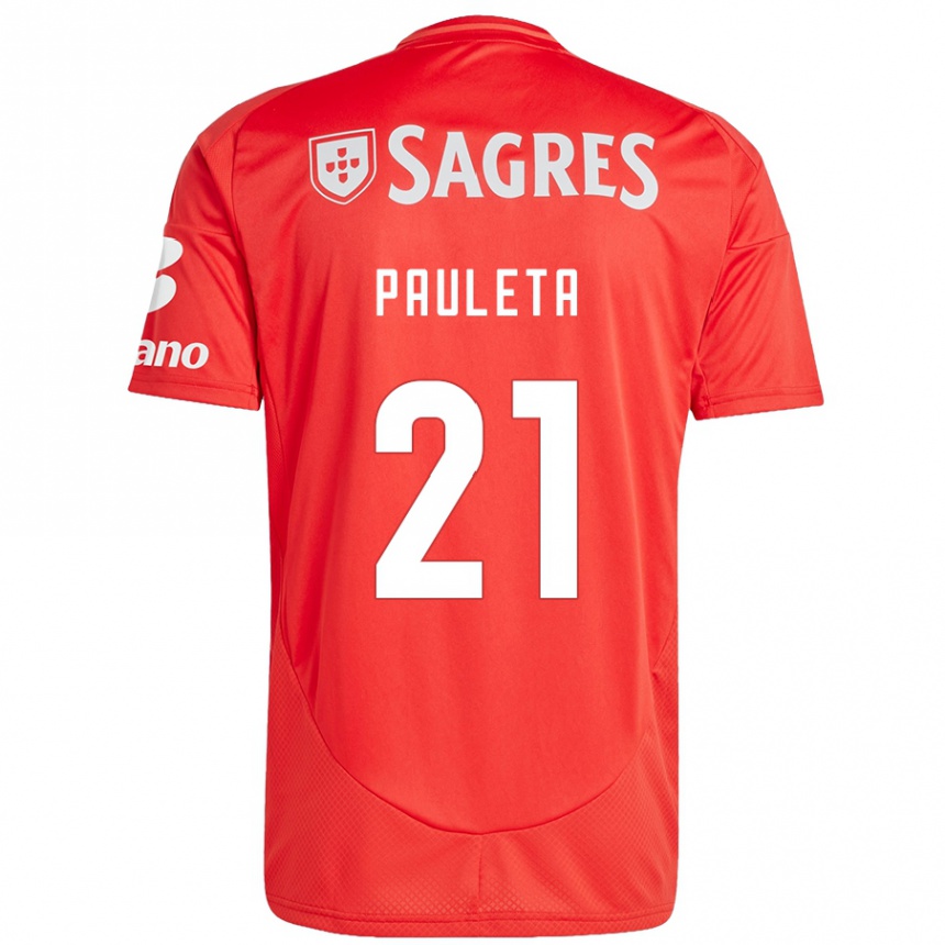 Men Football Pauleta #21 Red White Home Jersey 2024/25 T-Shirt Uk