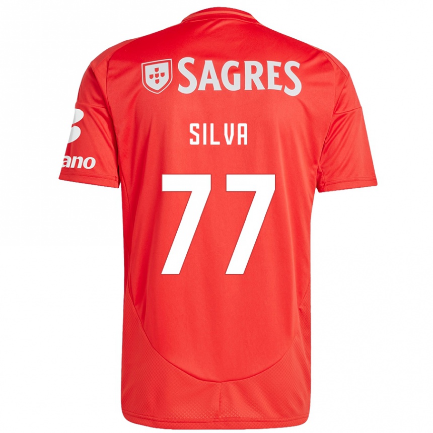 Men Football Jessica Silva #77 Red White Home Jersey 2024/25 T-Shirt Uk