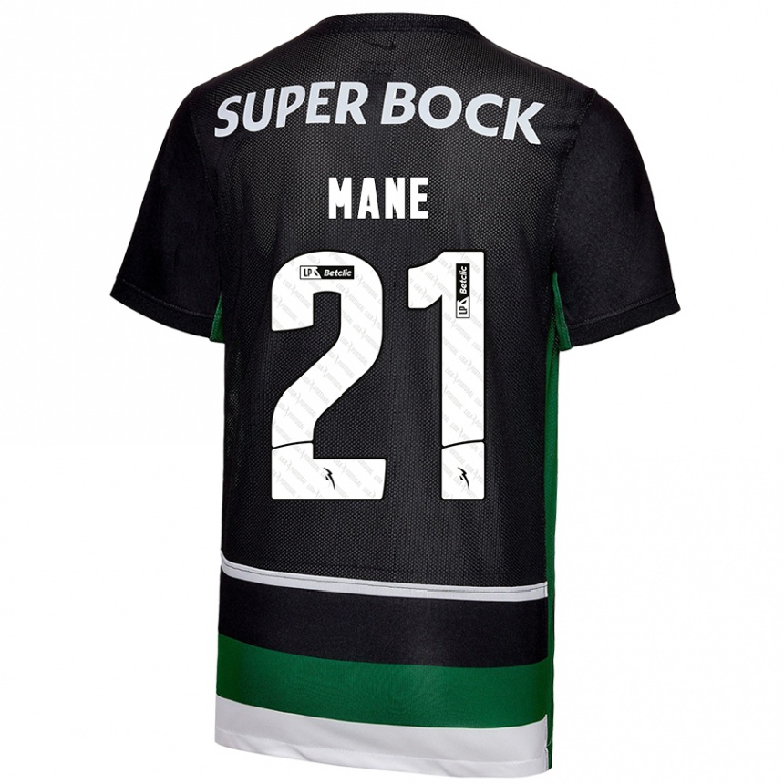 Men Football Isnaba Mané #21 Black White Green Home Jersey 2024/25 T-Shirt Uk