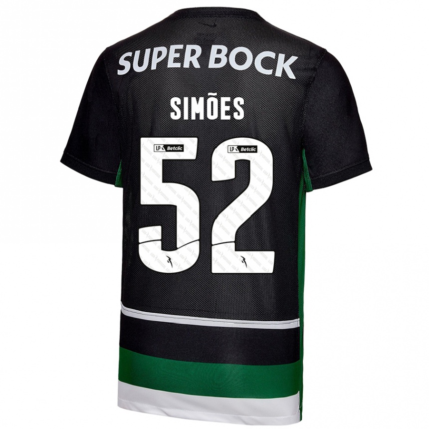 Men Football João Simões #52 Black White Green Home Jersey 2024/25 T-Shirt Uk