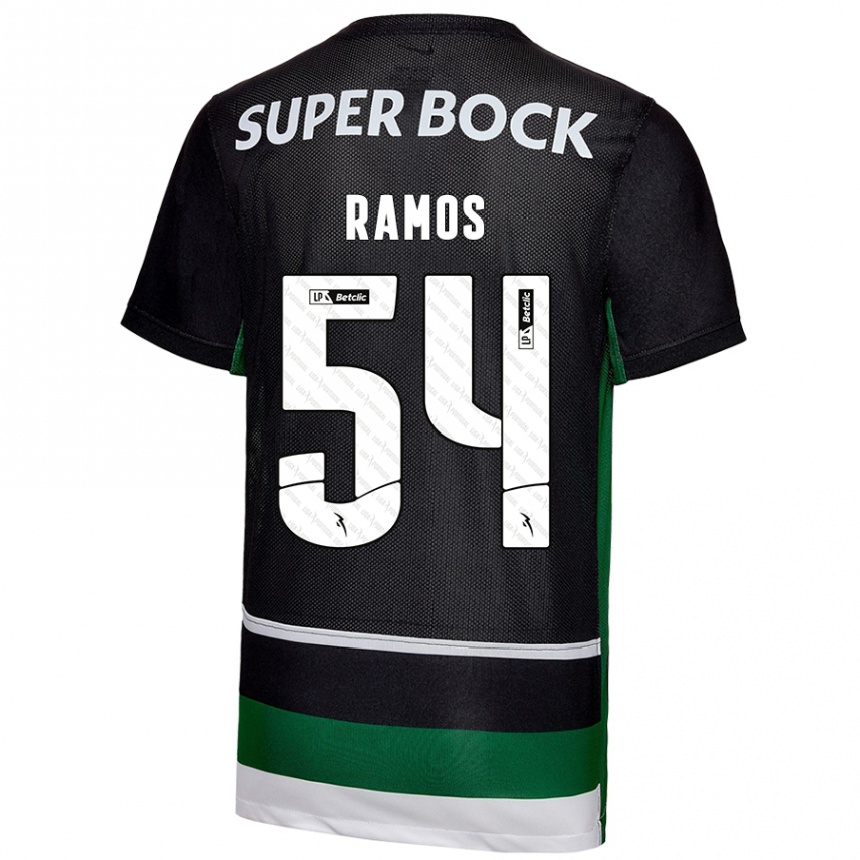 Men Football Bruno Ramos #54 Black White Green Home Jersey 2024/25 T-Shirt Uk