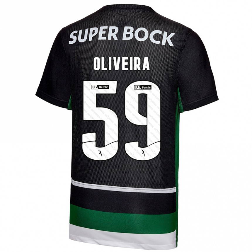 Men Football Kauã Oliveira #59 Black White Green Home Jersey 2024/25 T-Shirt Uk