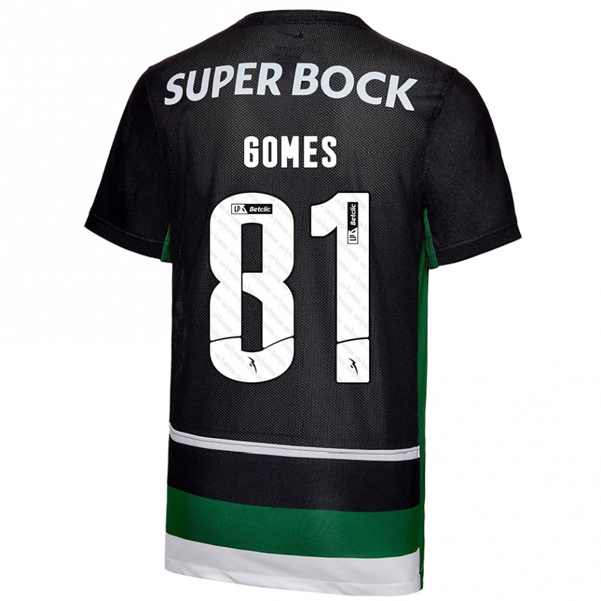 Men Football Salvador Gomes #81 Black White Green Home Jersey 2024/25 T-Shirt Uk