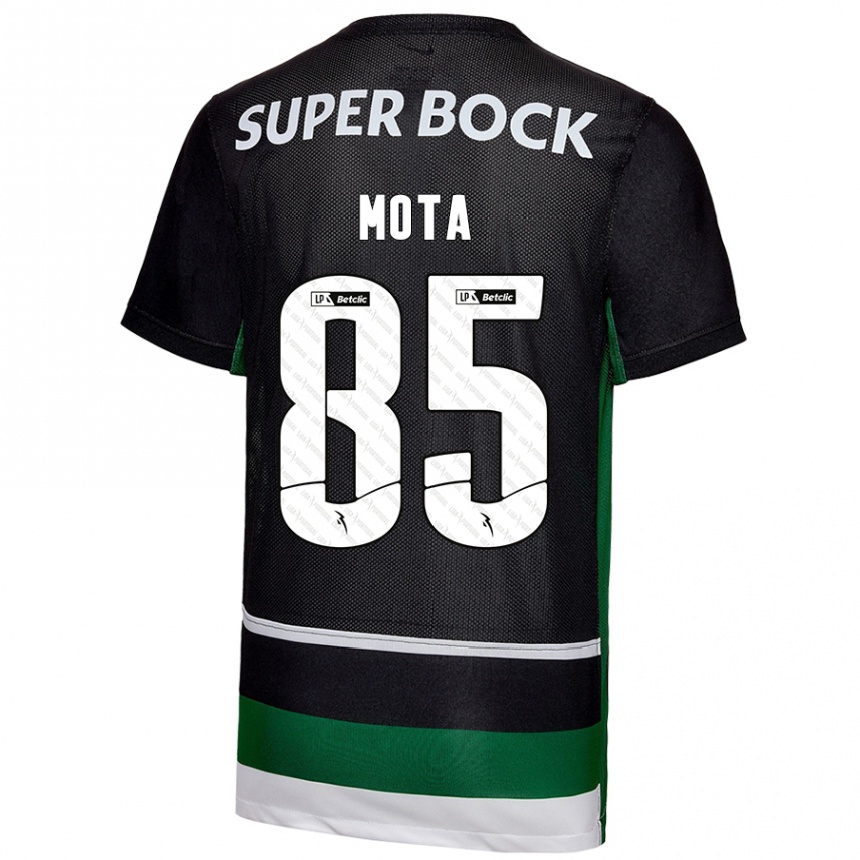 Men Football Rafael Mota #85 Black White Green Home Jersey 2024/25 T-Shirt Uk