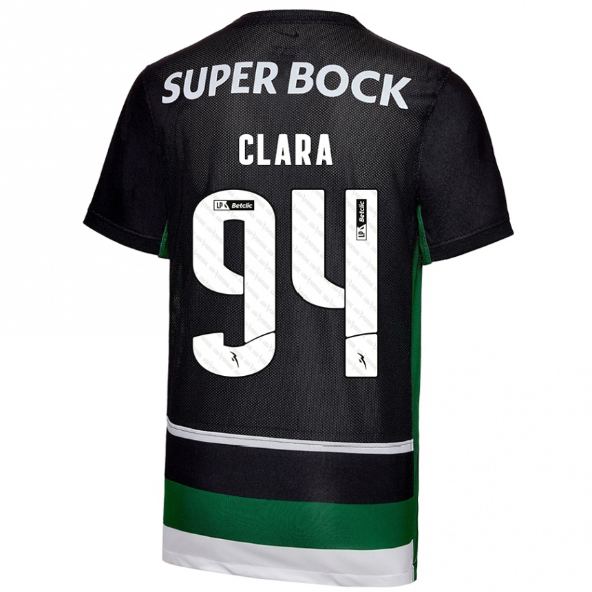 Men Football Diogo Clara #94 Black White Green Home Jersey 2024/25 T-Shirt Uk