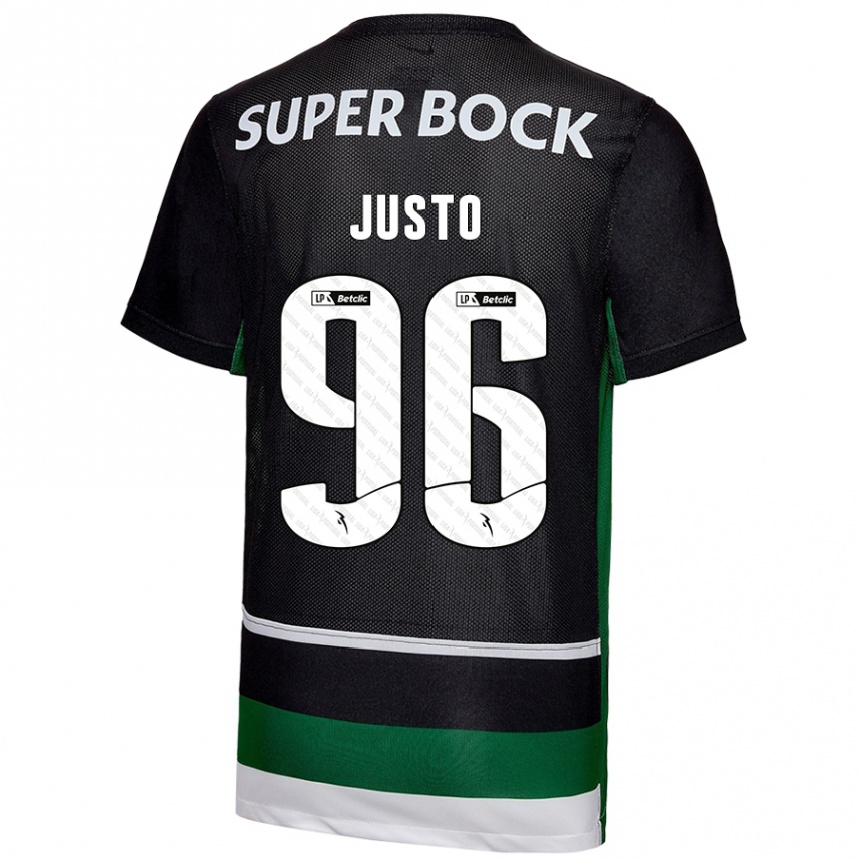 Men Football Samuel Justo #96 Black White Green Home Jersey 2024/25 T-Shirt Uk