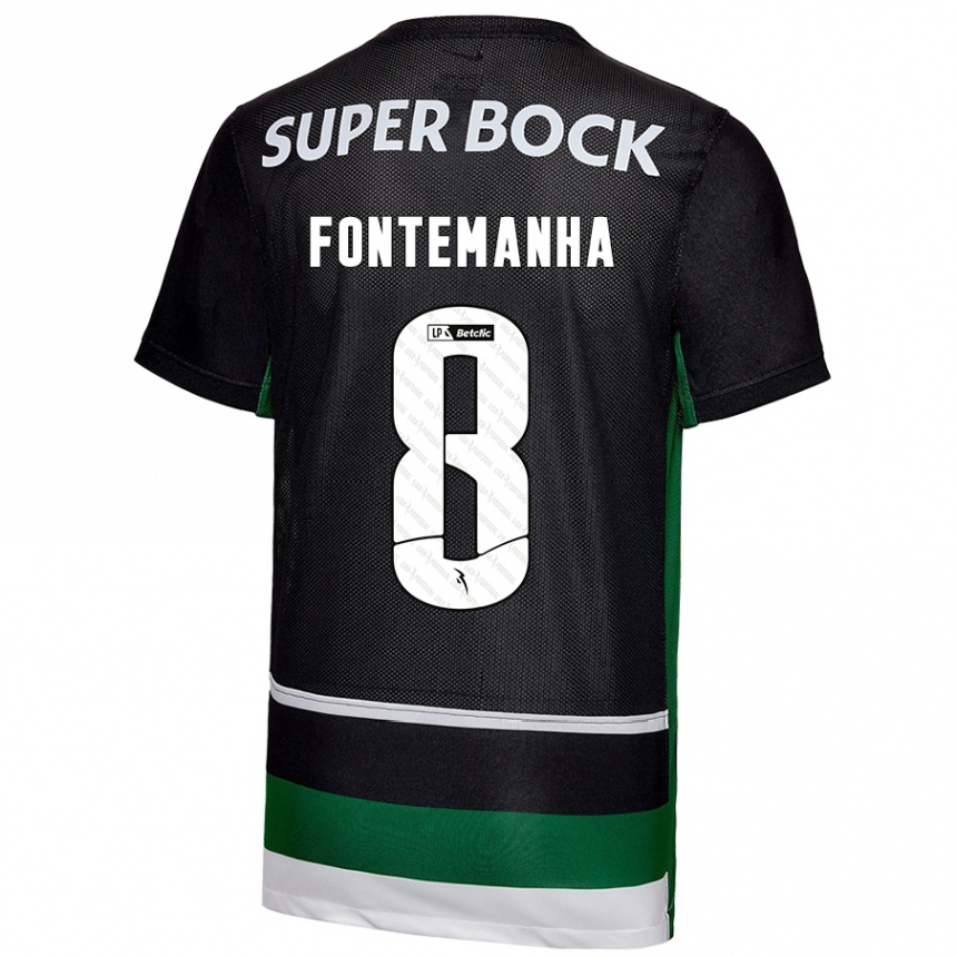 Men Football Rita Fontemanha #8 Black White Green Home Jersey 2024/25 T-Shirt Uk