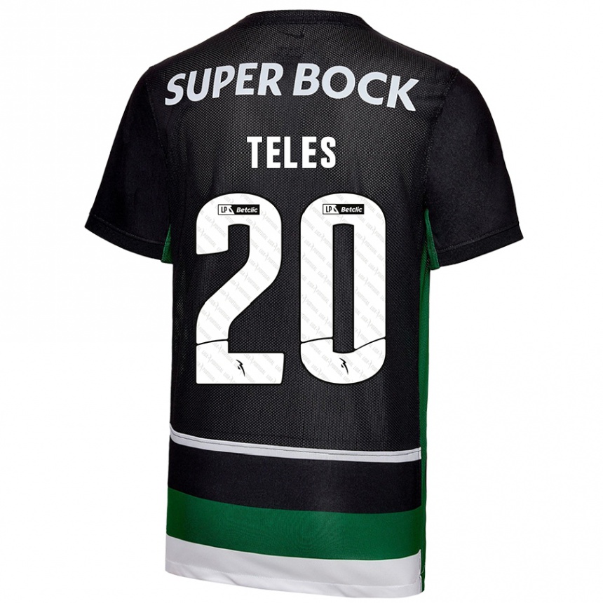 Men Football Ana Isabel Teles #20 Black White Green Home Jersey 2024/25 T-Shirt Uk