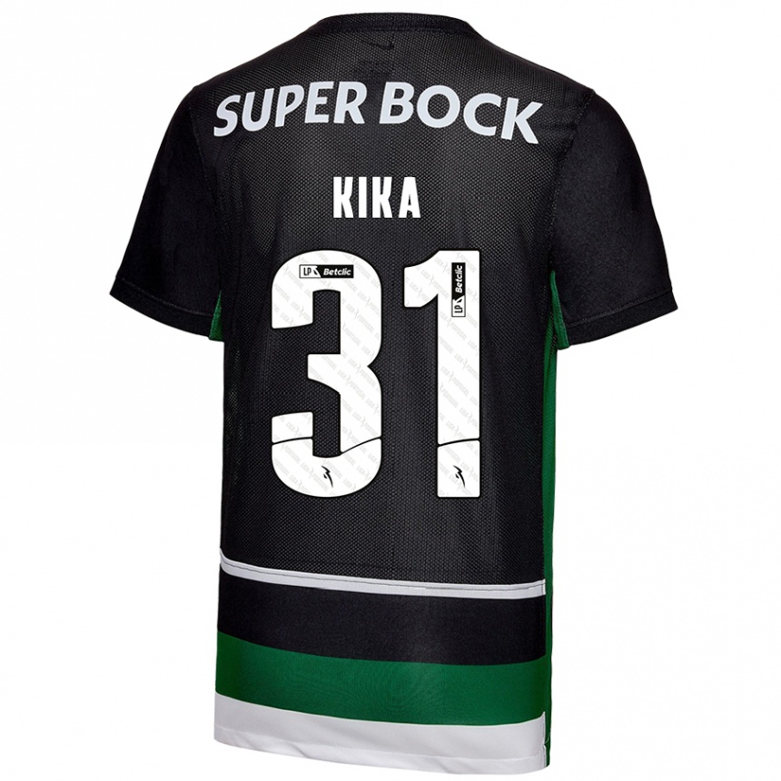 Men Football Kika #31 Black White Green Home Jersey 2024/25 T-Shirt Uk