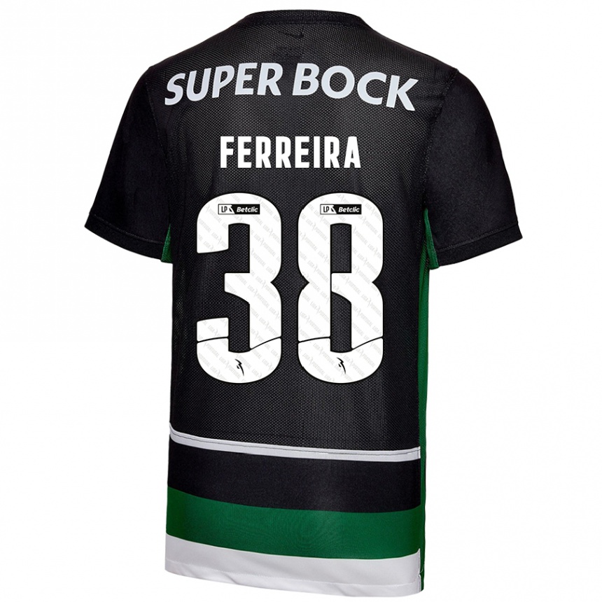 Men Football Marta Ferreira #38 Black White Green Home Jersey 2024/25 T-Shirt Uk