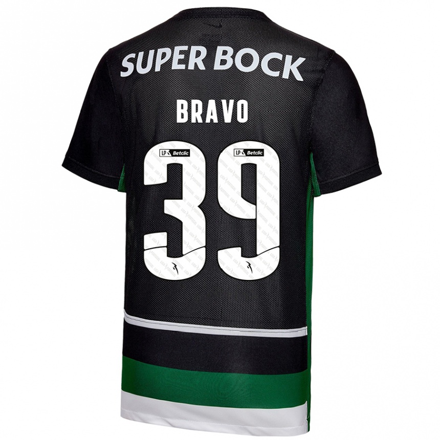 Men Football Bravo #39 Black White Green Home Jersey 2024/25 T-Shirt Uk