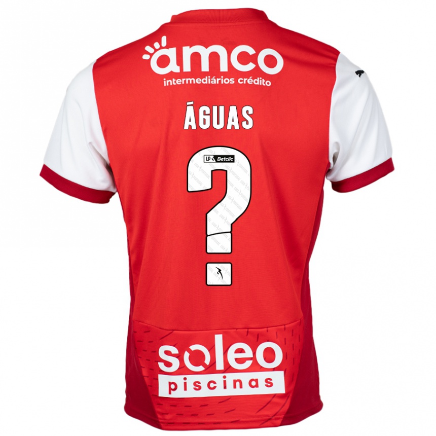 Men Football Diogo Águas #0 Red White Home Jersey 2024/25 T-Shirt Uk