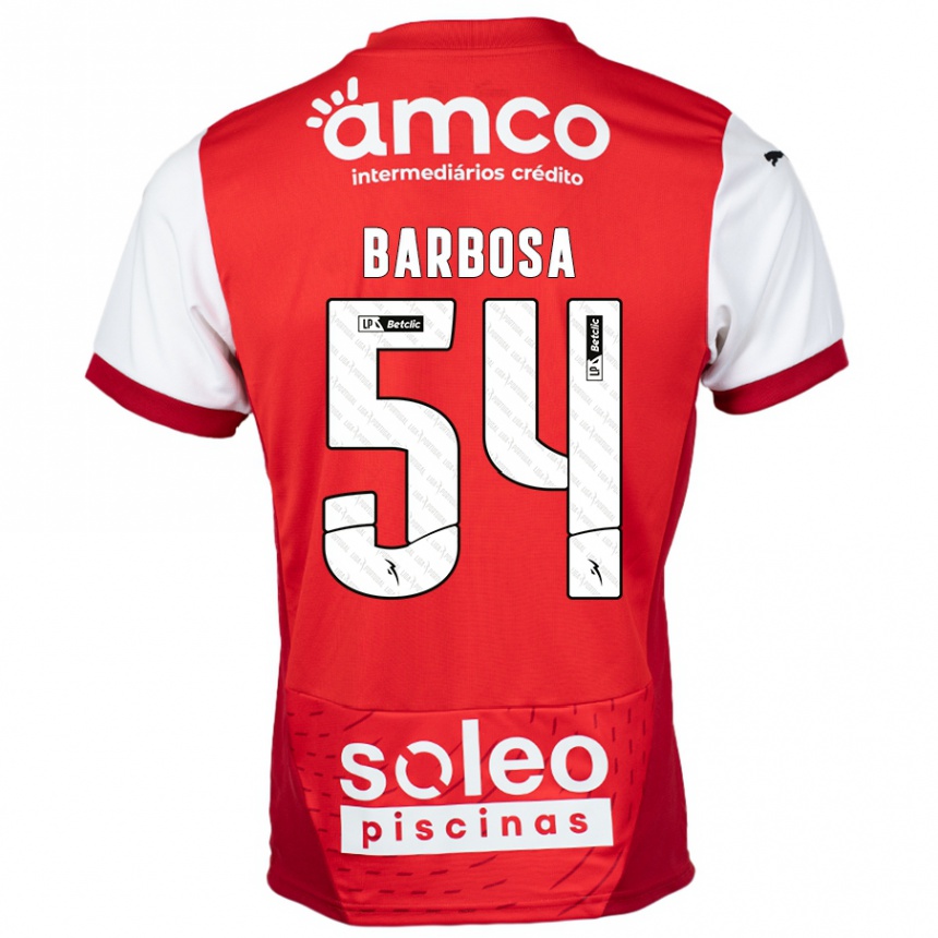 Men Football Guilherme Barbosa #54 Red White Home Jersey 2024/25 T-Shirt Uk