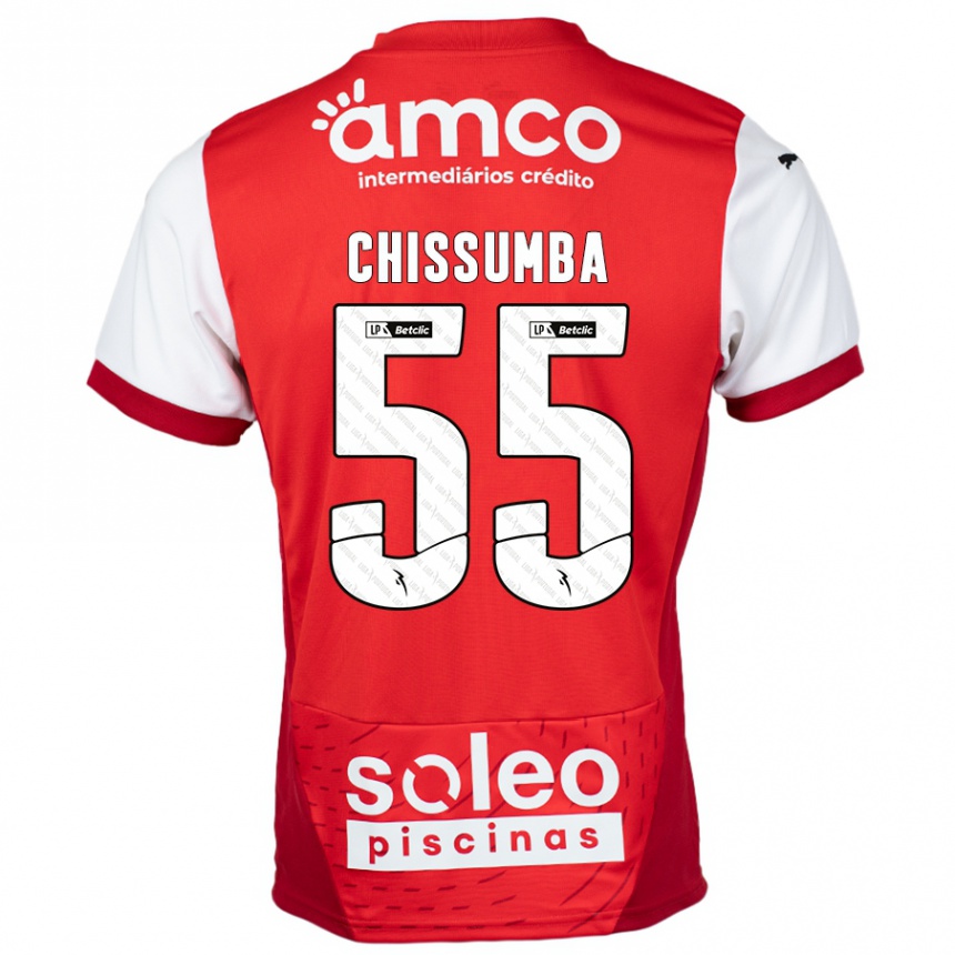 Men Football Chissumba #55 Red White Home Jersey 2024/25 T-Shirt Uk